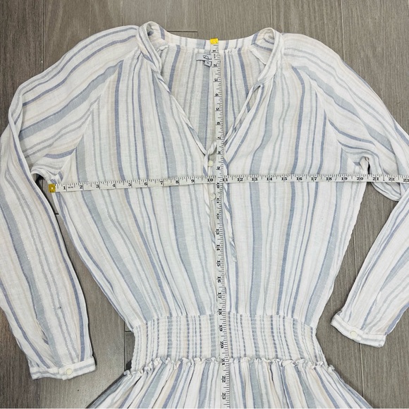 RAILS JASMINE STRIPE DRESS LONG SLEEVE LINEN BLEND IMETALLIC FIJI STRIPE REVOLVE - Picture 14 of 16
